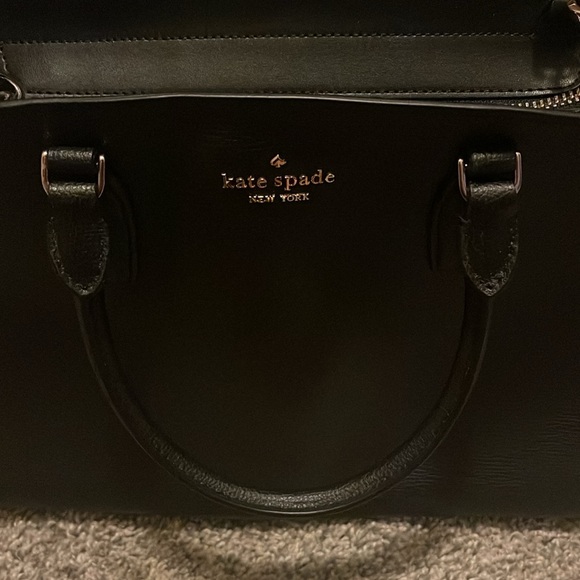 NEW black leather Kate Spade satchel two way bag - Picture 6 of 12